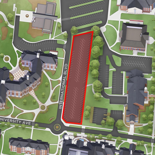 Map of designated parking lot for IMPACT