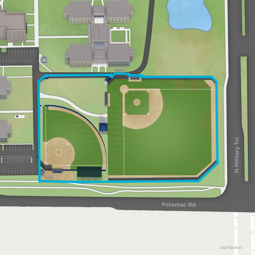 Campus map: Baseball and softball fields
