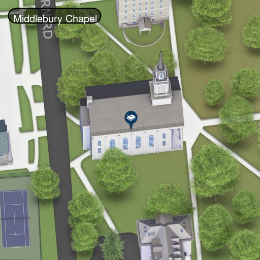 Map of Middlebury Chapel