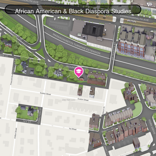 campus map highlight African American Students location