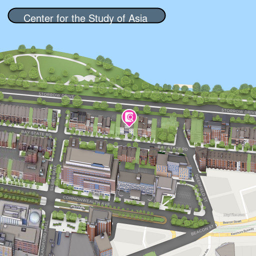 Campus map highlighting location of Center for the Study of Asia