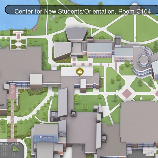 Map to Center for New Students and Orientation, Room C104